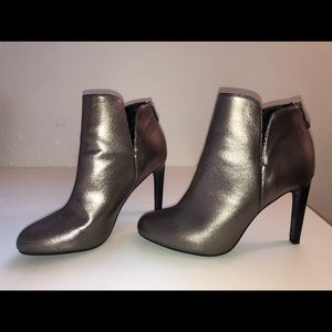 Zara Metallic Silver Ankle Boot Heels